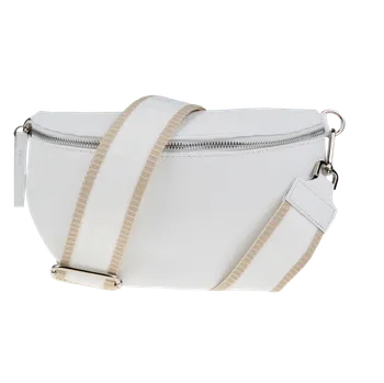 NovaKabelka.cz Kožená italská crossbody kabelka Reni Grande Bianca s přídavným popruhem III