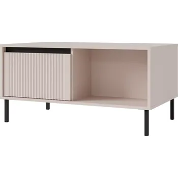 Konferenční stolek Konferenční skříňka s drážkovaným čelem Yukashi 2S T201 béžová