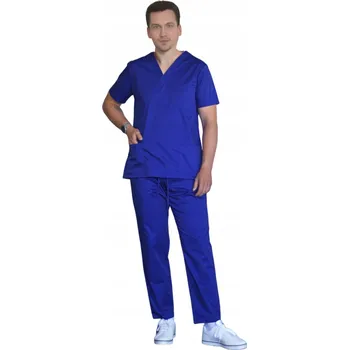 Zdravotnický oděv Elastický pánský lékařský komplet, modrá chrpa, velikost L