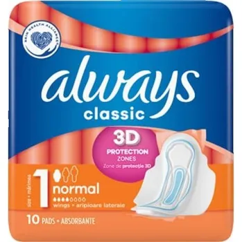Menstruační vložka ALWAYS Classic Normal Vložky s křidélky 10 kusů
