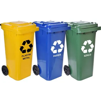 Odpadkový koš Sada odpadkových košů 120 l (3 ks)