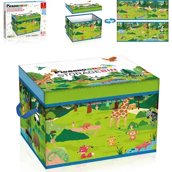ostatní stavebnice Picasso Tiles PicassoTiles Úloný box na magnetické stavebnice Les s víkem a úchyty