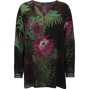 Dámská halenka DORIS STREICH dámská tunika černá s barevným potiskem