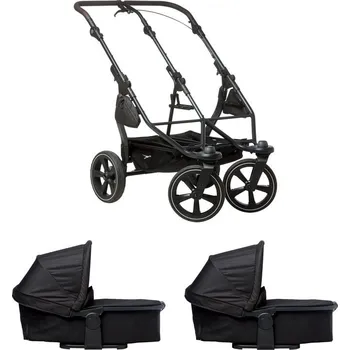 Kočárek TFK set duo2 frame 2025 - air chamber wheel + carrycot black, kombinovaný kočárek