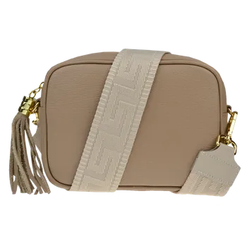 Kabelka NovaKabelka.cz Kožená italská crossbody kabelka Bala Cappuccino s přídavným popruhem IV