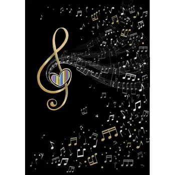 Embosované přání do obálky Houslový klíč a noty