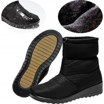 Dámská zimní obuv ZIMNÍ VYSOKÉ ZATEPLENÉ SNĚHULE ČERNÉ 38