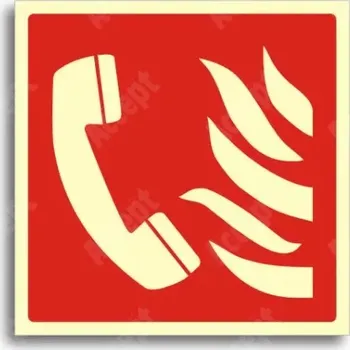 Únikové a protipožární fotoluminiscenční značení OHLAŠOVNA POŽÁRU - samolepka 15x15cm