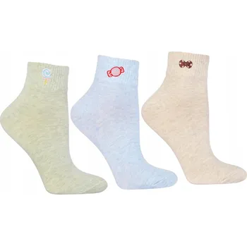 Dámské ponožky Dámské klasické Nad Kotník Ponožky výšivkou, 3 ks MORAJ 35-38