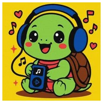 Set školních potřeb Malowanie po numerach - Żółwik słucha muzyki 25x25