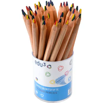 Pastelka EDU3 Jumbo trojhranné pastelky P36, tuha 5 mm, duhové jádro v kelímku