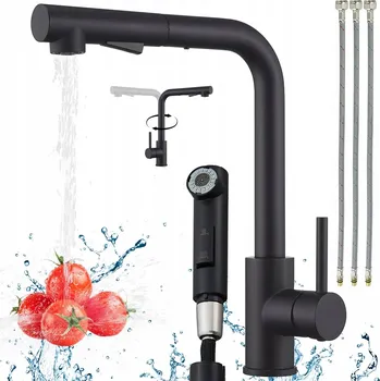 Vodovodní baterie Stojánková kuchyňská baterie VORIAN černá