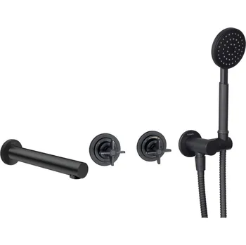 Vodovodní baterie Deante TEMISTO čtyřotvorová podomítková vanová baterie, nero BQT_N18P