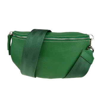 Kabelka NovaKabelka.cz Kožená italská crossbody kabelka Reni Grande Verde s přídavným popruhem II