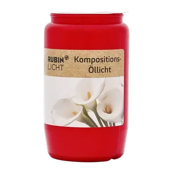 Svíčka RUBIN Olejová hřbitovní svíčka červená