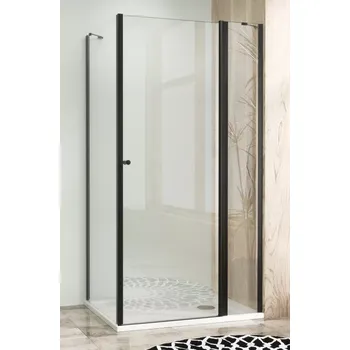 Sprchová zástěna 90x90, čtvercová, čirá, černá (65+30/90) - ALFA LINE COMBI