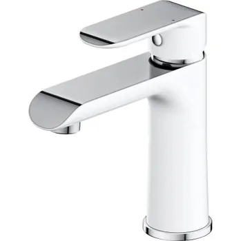 Vodovodní baterie Omnires SACRAMENTO umyvadlová baterie, chrom/bílý lesk SC2310CRB