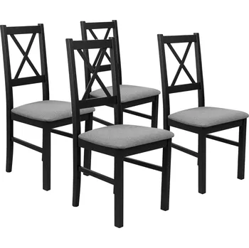 Jídelní židle Sada 4x dřevěná židle NIL10 Černá