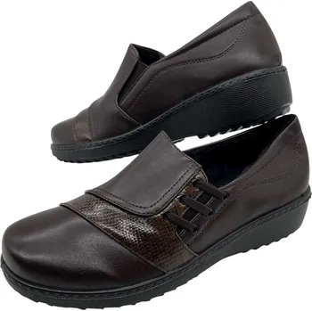 Dámské mokasíny Dámské hnědé nadměrné mokasíny s jemným zateplením Barva: Hnědá, Velikost: 40