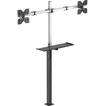 Dílenský stůl Vertikální stojan s přihrádkou a dvěma držáky na monitor