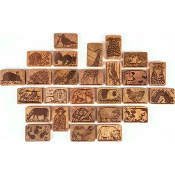 Díl pro stavebnice DIDAWOOD DWOOD Zvířata 27 dílů - doplněk k dřevěné stavebnici s příběhem