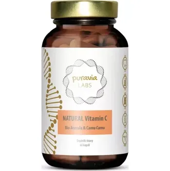 PuraviaLabs Přírodní vitamín C - BIO Acerola + Camu camu 60 cps