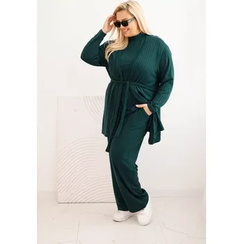 Kesi Dámský komplet Plus Size 3-dílný tmavě zelený Kesi zelená 3433323