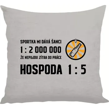 Polštář Polštář lněný 40x40 cm Sportka mi dává šanci, že nepůjdu do práce
