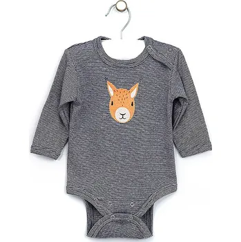 Dětské body s dlouhým rukávem z bavlny veverka Mippy šedé LORITA Velikost: 74