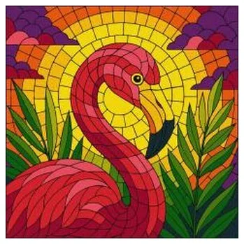 Set školních potřeb Malowanie po numerach - Witraż. Flaming 30x30cm