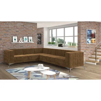 Sedací souprava Rohová sedací souprava GUSTO L 334x263 Barva: hnědá