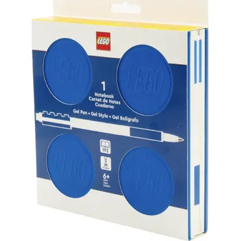 Zápisník LEGO Zápisník s gelovým perem jako klipem a náhradní náplní - modrý