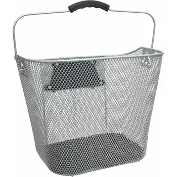 košík na kolo Koš přední oválný s klipem stříbrný