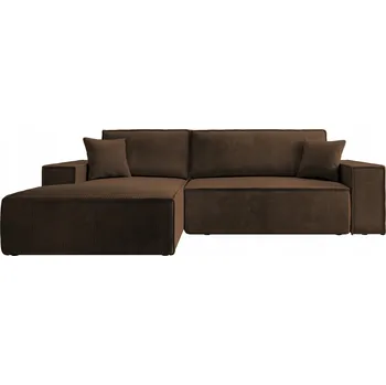 Sedací souprava Rohová Sedací Souprava s funkcí spaní Farese New, hnědý manšestr, levostranná