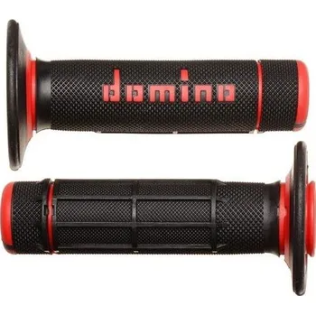 grip Gripy na motorku Domino gripy A020 offroad délka 118 mm, černo-červené