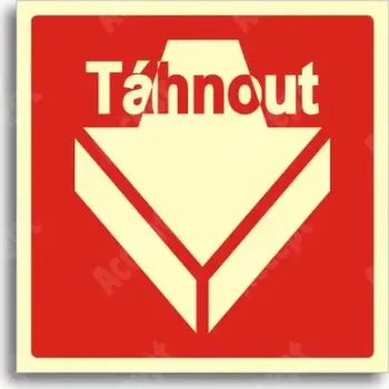 Únikové a protipožární fotoluminiscenční značení OTEVÍRÁNÍ DVEŘÍ - TÁHNOUT - tabulka 15x15cm