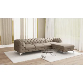 Sedací souprava Luxusní sedací souprava CHELSEA L 323 x 200 Barva: Krémová, Nožičky: Stříbrné