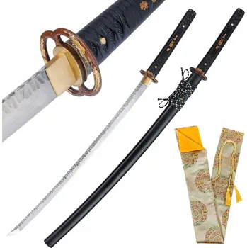 Replika zbraně SAMURAJSKÝ MEČ KATANA TRÉNINK OCEL DAMAŠKOVÁ KOVANÁ + STOJAN R1412