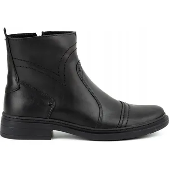 Dámská zimní obuv ZIMNÍ KOŽENÉ BOTY ZATEPLENÉ 252S ČERNÉ 41