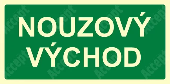 Únikové a protipožární fotoluminiscenční značení NOUZOVÝ VÝCHOD - samolepka 30x15cm