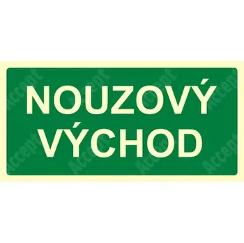 Únikové a protipožární fotoluminiscenční značení NOUZOVÝ VÝCHOD - samolepka 30x15cm