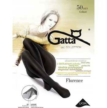 Dámské punčochy Punčocháče Gatta Florence 50 Nero Plus 50 Denier Punčocháče Nero Velikost 5