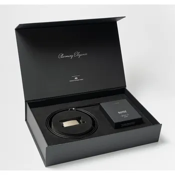 Pánský parfém BANDI Luxusní dárková kazeta – Parfemová voda BANDI Aprimé For Men a opasek AUTOMAT 79 Nero, 105 cm 100 ml