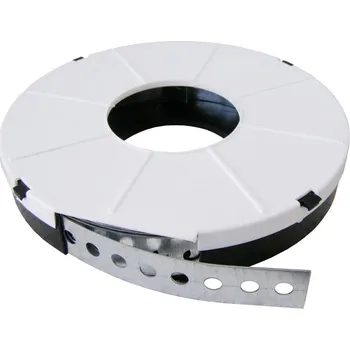 ventilátor do koupelny MakTrade páska děrovaná pozinkovaná 20x1mm x 10 m Ø otvorů 8,5 mm