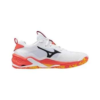 Pánská obuv Mizuno WAVE STEALTH NEO 2(U) X1GA240098 Sálová obuv White / Fiery Coral 2 / Citrus, UK 6, EU 39, US 7, 25 cm