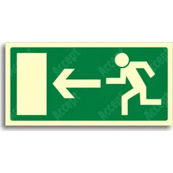 Únikové a protipožární fotoluminiscenční značení ÚNIKOVÝ VÝCHOD VLEVO - 20x10cm (samolepka)
