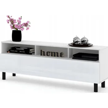 Komoda Stojící TV stolek PLAY HEELS Komoda Police Vitrína Bílý Lesk 140