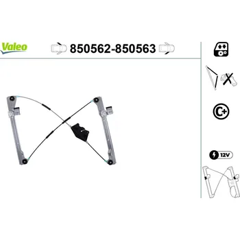 Stahovačka okna Zvedací zařízení oken VALEO 850562