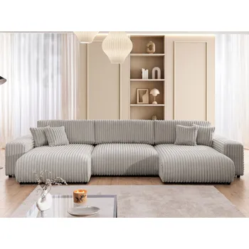 Sedací souprava Rohová sedací souprava se spací funkcí SARINA U Barva: Šedá