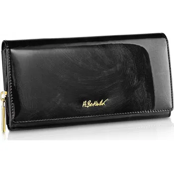 Dámská Kožená Peněženka Velká Lakovaná Betlewski Klasická Černá RFID
